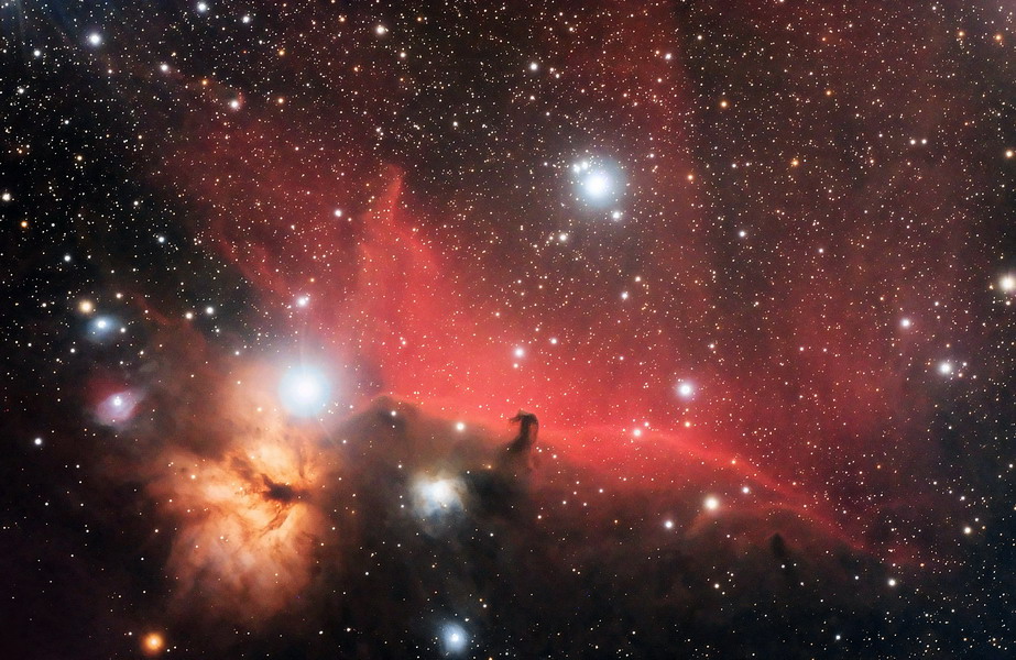 Nebulose Testa di Cavallo e Fiamma (B33, IC434, NGC2024)